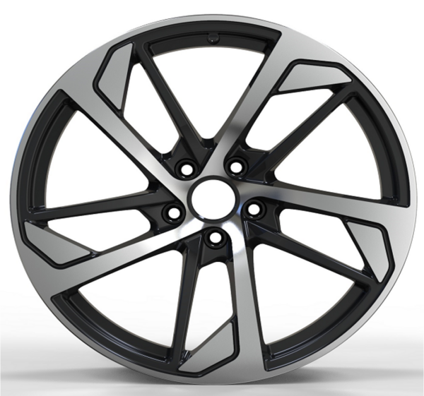 19X8.5 WF Aftermarket Wheel ML0087 Black Machine Face 5X112/66.45, ET 30 mm