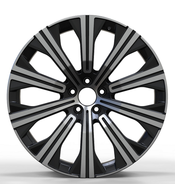 20X9.0 WF Aftermarket Wheel ML0271-1 Black Machine Face 5X108/63.4, ET 38.5 mm