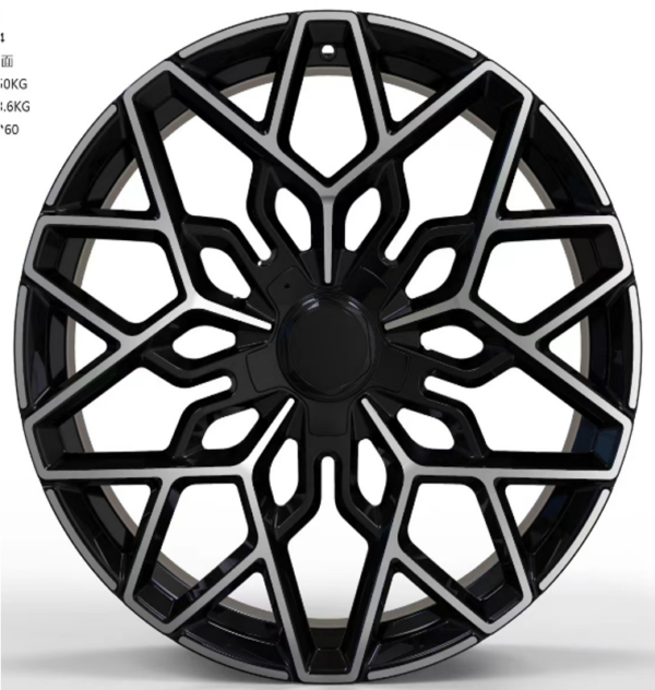 22X9.5 WF Aftermarket Wheel ML0437-1 Black Machine Face 5X108/63.4, ET 35 mm