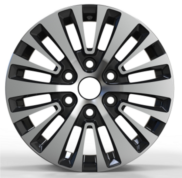 18X8.0 WF Aftermarket Wheel ML8080-2 Black Machine Face 6X130/75, ET 35 mm