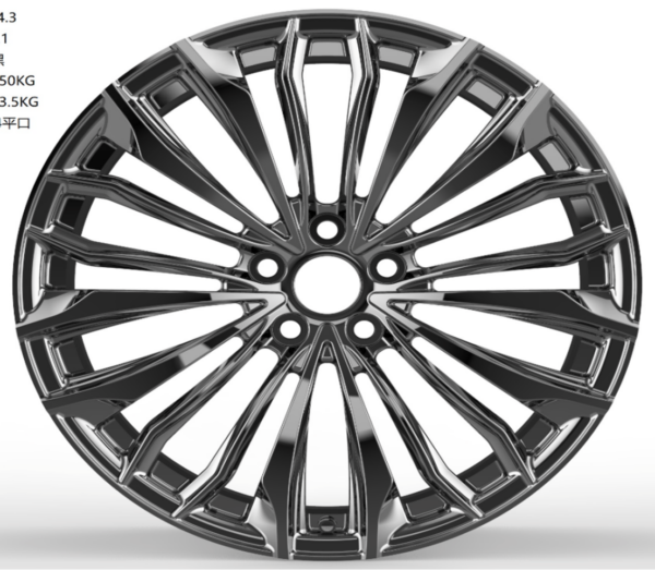 20X8.5 WF Aftermarket Wheel ML0379-1 PVD ( Black) 5X114.3/60.1, ET 35 mm