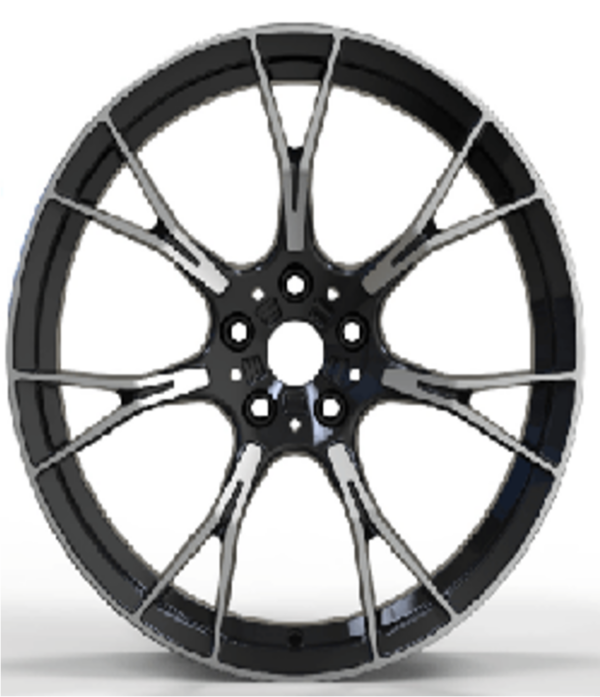 20X9.5 WF Aftermarket Wheel ML0051-1 Black Machine Face 5X112/66.5, ET 35 mm