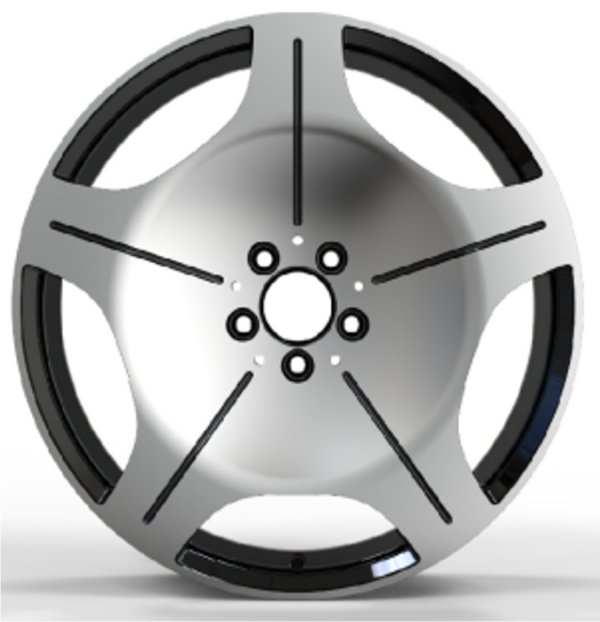 19X8.5 WF Aftermarket Wheel ML0072-3 Black Machine Face 5X114.3/67.1, ET 38 mm