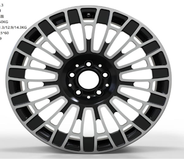 18X8.0 WF Aftermarket Wheel ML0403 Black Machine Face 5X114.3/67.1, ET 38 mm