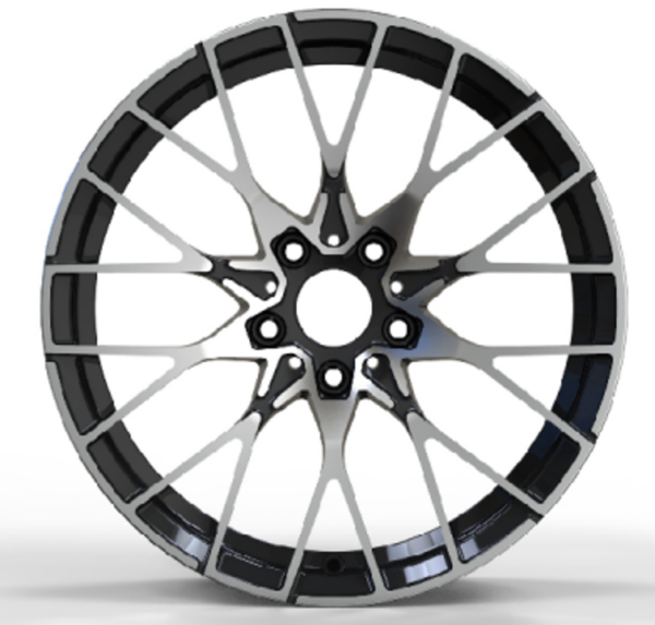 18X8.0 WF Aftermarket Wheel LH074 Black Machine Face 5X120/66.56, ET 30 mm