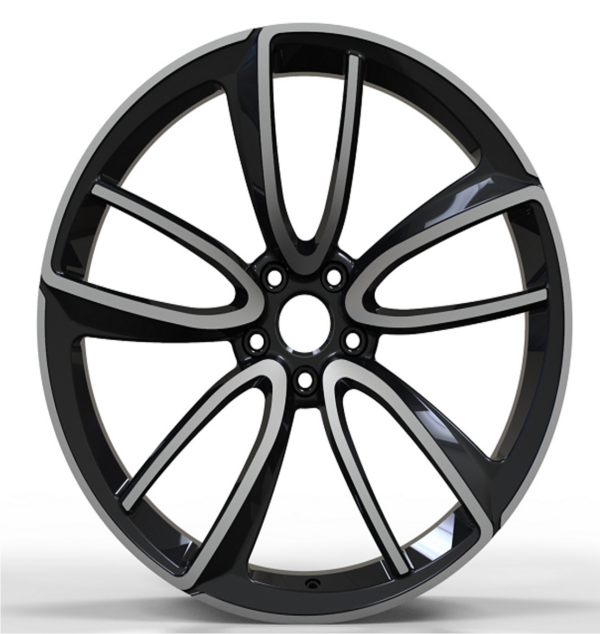 20X9.5 WF Aftermarket Wheel ML0223 Glossy Black ,  Polish 5X112/57.1, ET 41 mm