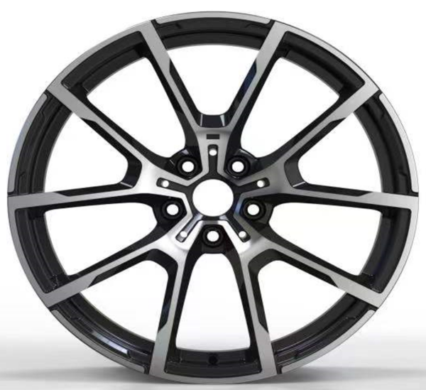 18X8.0 WF Aftermarket Wheel ML0097-4 Black Machine Face 5X120/72.56, ET 30 mm