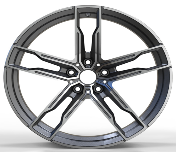 19X8.5 WF Aftermarket Wheel ML8118-2 Black Machine Face 5X112/66.5, ET 30 mm