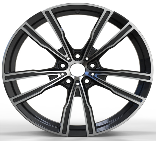 19X8.5 WF Aftermarket Wheel ML0145 Black Machine Face 5X112/66.5, ET 30 mm