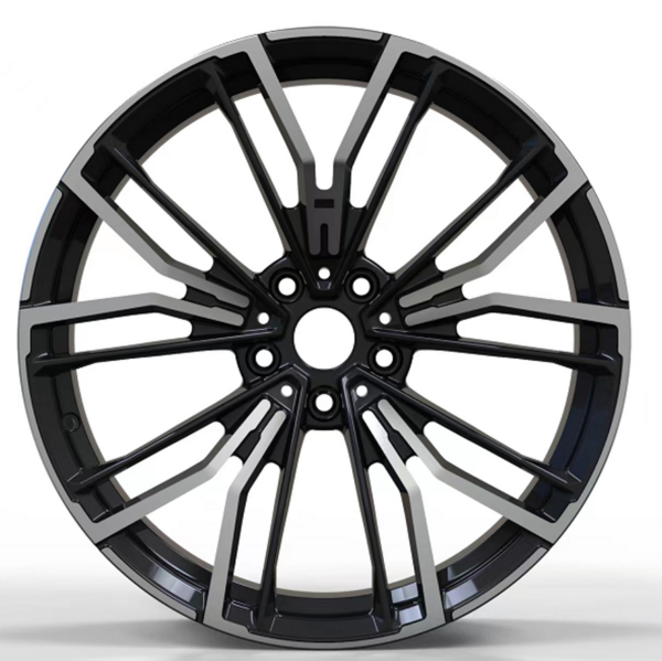 19X9.5 WF Aftermarket Wheel ML0204-1L-1 Black Machine Face 5X112/66.5, ET 35 mm