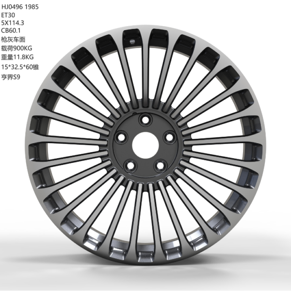 20X8.5 WF Aftermarket Wheel ML0496 Gunmetal Machine Face 5X114.3/60.1, ET 30 mm