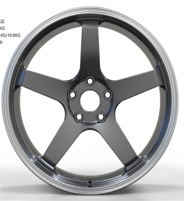 19X8.5 WF Aftermarket Wheel ML0306 Hyper Black Machine Lip 5X114.3/73.1, ET 35 mm