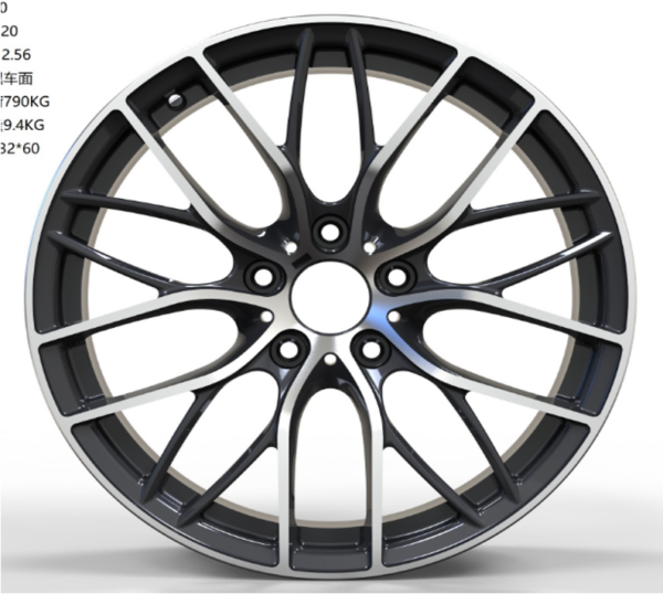 18X8.0 WF Aftermarket Wheel ML0318-1 Gunmetal Machine Face 5X120/72.56, ET 30 mm