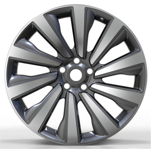 22X9.5 WF Aftermarket Wheel ML0135-2 Gunmetal Machine Face 5X120/72.56, ET 45 mm