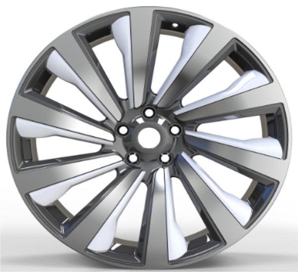 23X9.5 WF Aftermarket Wheel ML0340-11 Matt Gunmetal Machine Face 5X120/72.56, ET 42.5 mm