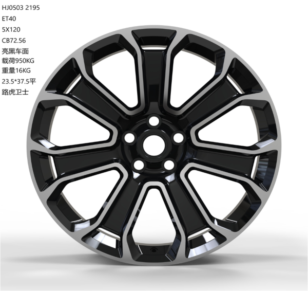 20X9.0 WF Aftermarket Wheel ML0503-1 Black Machine Face 5X120/72.56, ET 40 mm