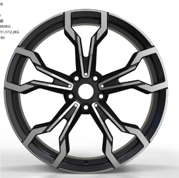 19X8.5 WF Aftermarket Wheel ML0309 Black Machine Face 5X112/66.5, ET 30 mm