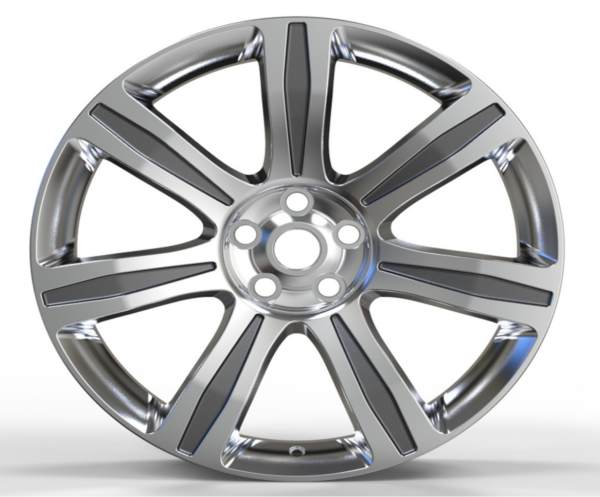 22X9.5 WF Aftermarket Wheel ML0148-1 Polish, Gunmetal 5X120/72.56, ET 45 mm