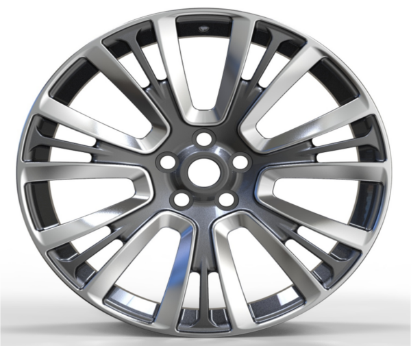 22X9.5 WF Aftermarket Wheel ML0149-2 Polish, Gunmetal 5X120/72.56, ET 45 mm