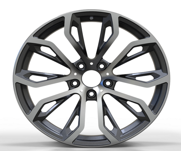 19X9.0 WF Aftermarket Wheel ML0194 Gunmetal Machine Face 5X120/74.1, ET 37 mm