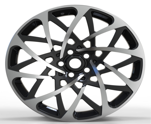 21X9.5 WF Aftermarket Wheel ML0090 Black Machine Face 5X120/72.56, ET 45 mm