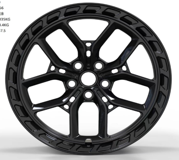 22X9.5 WF Aftermarket Wheel ML0423-1 Glossy Black 5X120/72.56, ET 40 mm