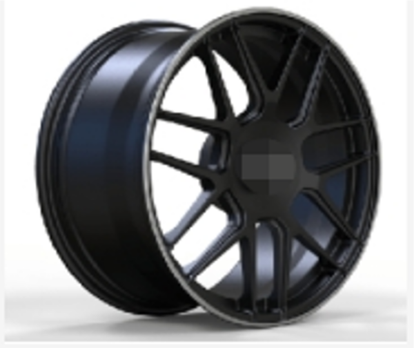 19X9.5 WF Aftermarket Wheel ML0018-1A-1 Matt Black Machine Lip, Red Line 5X112/66.45, ET 43.5 mm