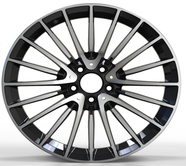 18X8.0 WF Aftermarket Wheel ML0096 Black Machine Face 5X112/66.45, ET 38 mm