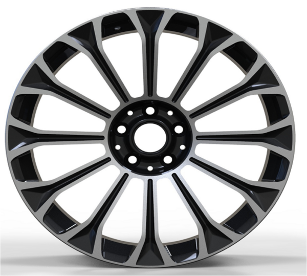 18X8.0 WF Aftermarket Wheel ML0176-1 Black Machine Face 5X112/66.45, ET 38 mm