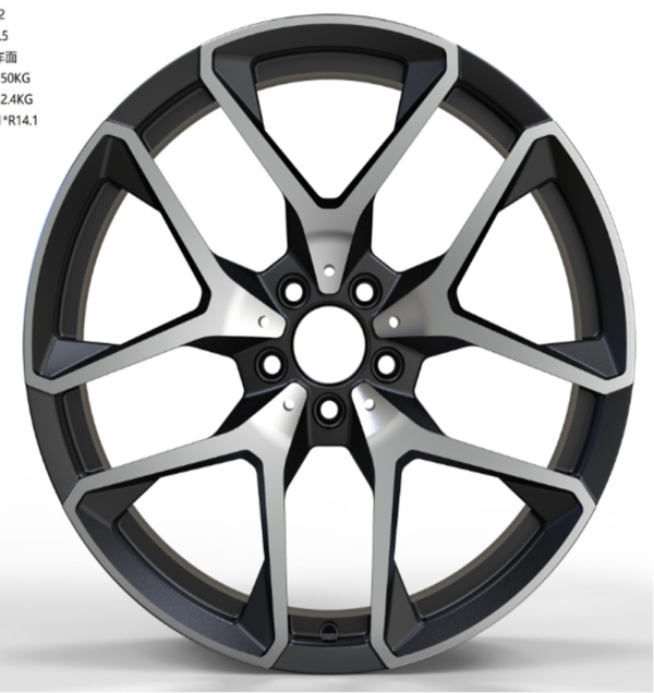 20X8.5 WF Aftermarket Wheel ML0345-1 Matt Black Machine Face 5X112/66.45, ET 36 mm