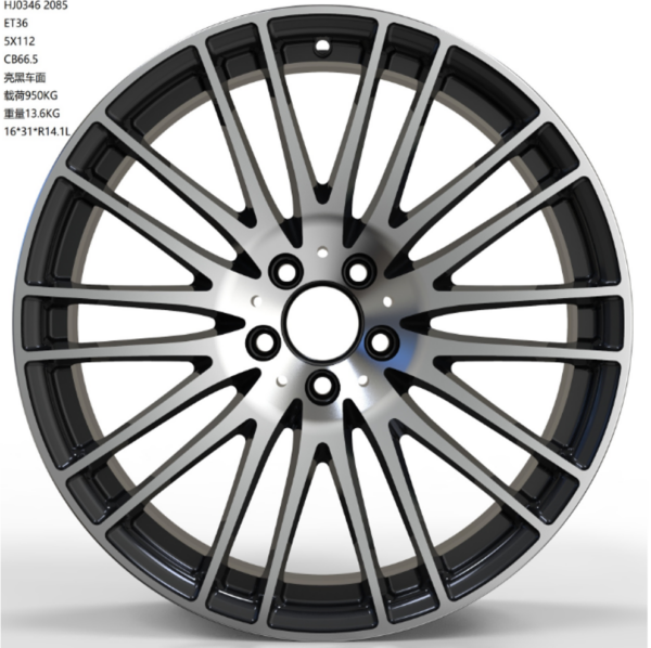 19X8.0 WF Aftermarket Wheel ML0346-1 Gunmetal Machine Face 5X112/66.45, ET 32.5 mm