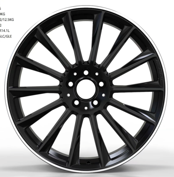 19X8.5 WF Aftermarket Wheel ML0393 Glossy Black Machine Lip 5X112/66.45, ET 36 mm