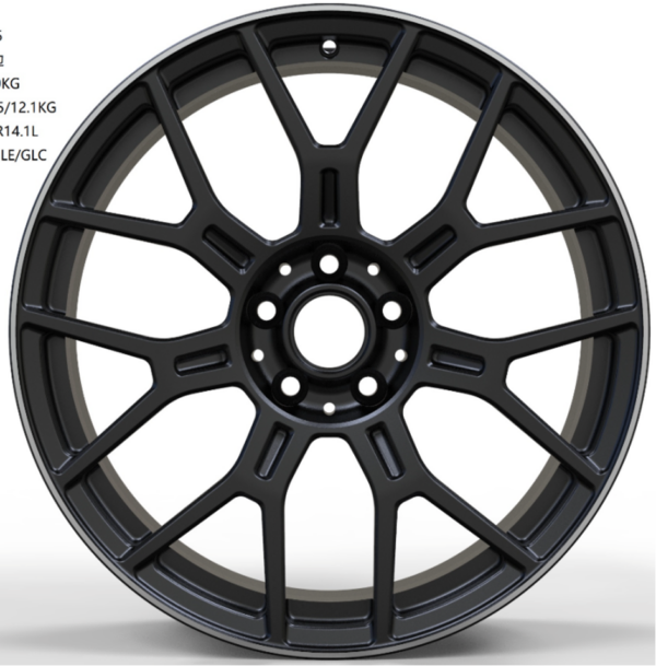 21X8.5 WF Aftermarket Wheel ML0394-3 Matt Black Machine Lip 5X112/66.45, ET 35 mm