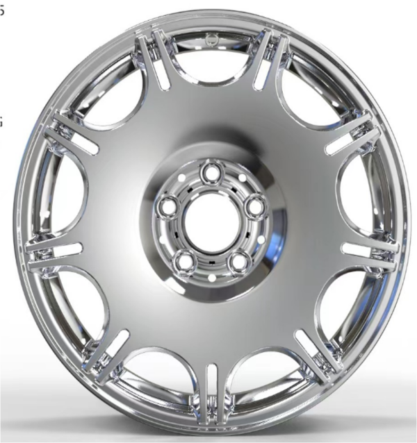 20X9.5 WF Aftermarket Wheel ML0396-5 Polish 5X112/66.45, ET 43 mm