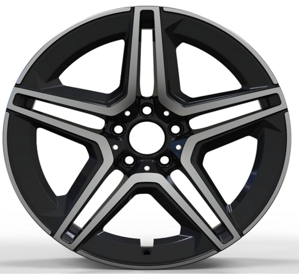 18X8.0 WF Aftermarket Wheel ML0416 Black Machine Face 5X112/66.45, ET 38 mm