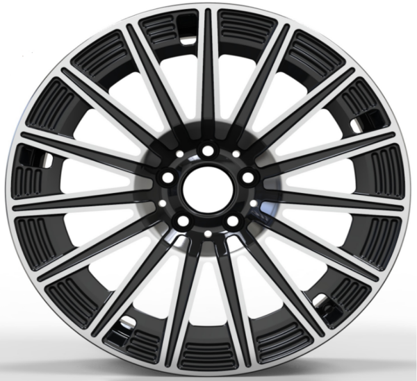 20X9.5 WF Aftermarket Wheel ML0426-4 Black Machine Face 5X112/66.45, ET 43.5 mm