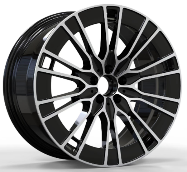 18X8.0 WF Aftermarket Wheel ML0459 Black Machine Face 5X112/66.45, ET 38 mm