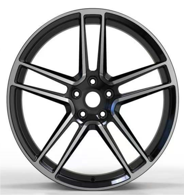 20X10 WF Aftermarket Wheel ML0122-1 Black Machine Face 5X112/66.5, ET 19 mm