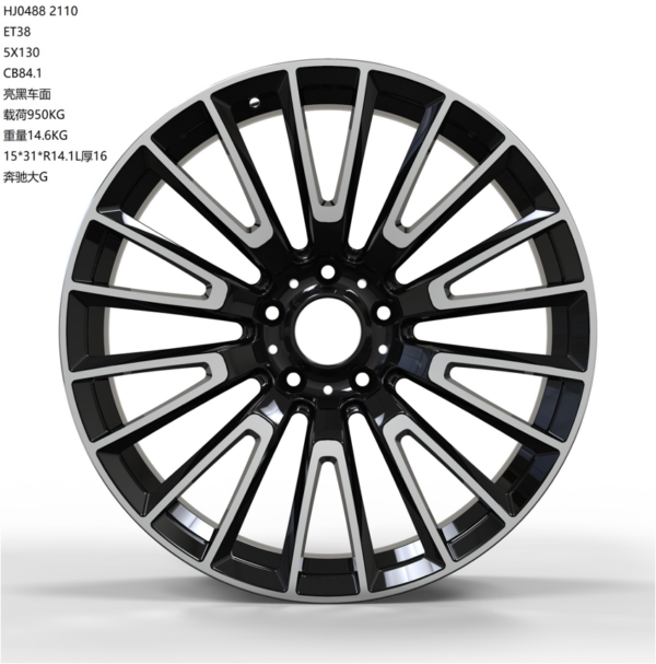 22X10 WF Aftermarket Wheel ML0488-3 Gunmetal Machine Face 5X130/84.1, ET 36 mm