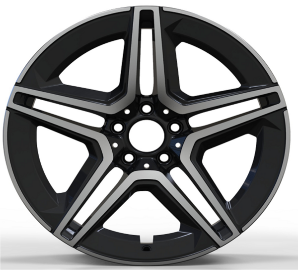 19X9.5 WF Aftermarket Wheel ML0164-1 Black Machine Face 5X112/66.56, ET 43.5 mm