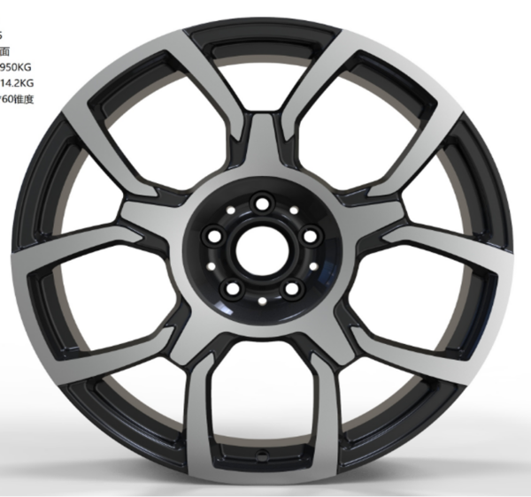 22X9.0 WF Aftermarket Wheel ML0313-4 Glossy Black 5X120/62.5, ET 40 mm